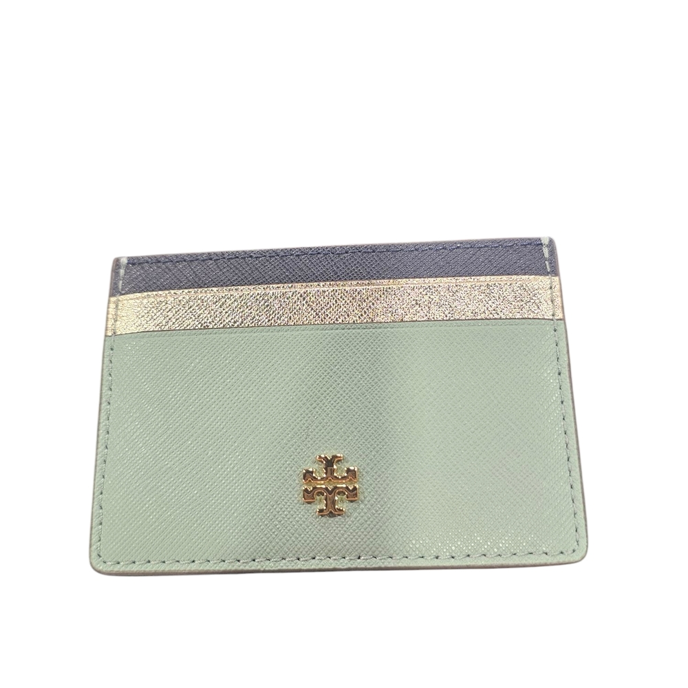 Tory Burch Mint and Gold Card Holder